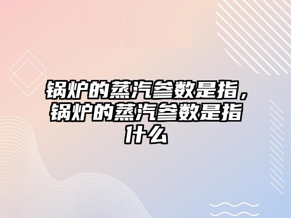 鍋爐的蒸汽參數(shù)是指，鍋爐的蒸汽參數(shù)是指什么