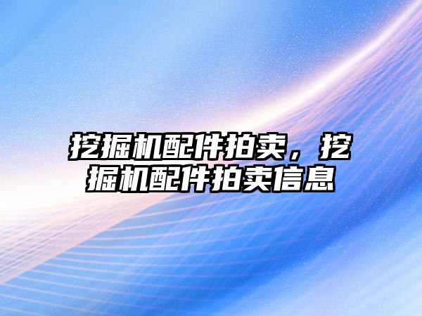 挖掘機配件拍賣，挖掘機配件拍賣信息