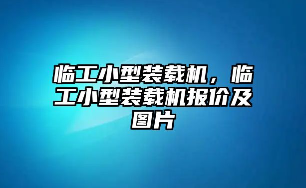 臨工小型裝載機(jī)，臨工小型裝載機(jī)報(bào)價(jià)及圖片