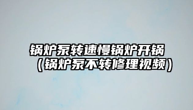 鍋爐泵轉速慢鍋爐開鍋（鍋爐泵不轉修理視頻）