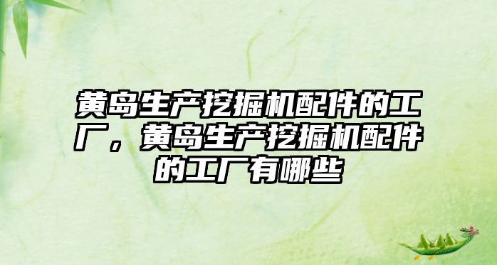 黃島生產挖掘機配件的工廠，黃島生產挖掘機配件的工廠有哪些