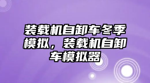 裝載機自卸車冬季模擬，裝載機自卸車模擬器