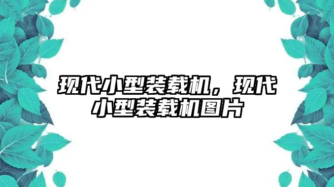 現代小型裝載機，現代小型裝載機圖片