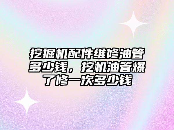 挖掘機配件維修油管多少錢，挖機油管爆了修一次多少錢