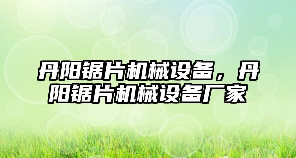 丹陽鋸片機械設(shè)備，丹陽鋸片機械設(shè)備廠家