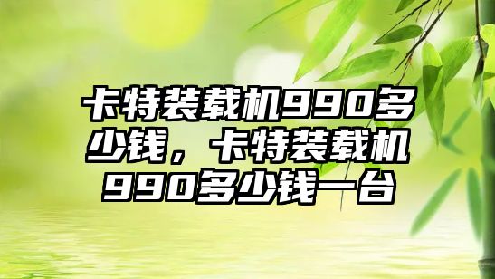 卡特裝載機990多少錢，卡特裝載機990多少錢一臺