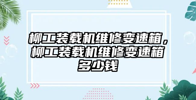 柳工裝載機維修變速箱，柳工裝載機維修變速箱多少錢