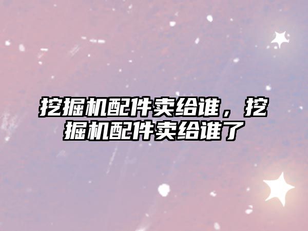 挖掘機(jī)配件賣給誰，挖掘機(jī)配件賣給誰了