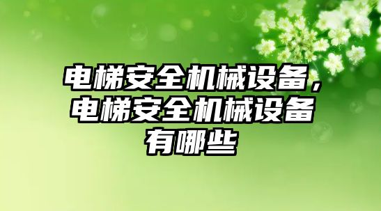 電梯安全機械設備，電梯安全機械設備有哪些