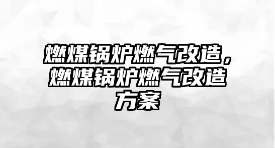 燃煤鍋爐燃氣改造，燃煤鍋爐燃氣改造方案