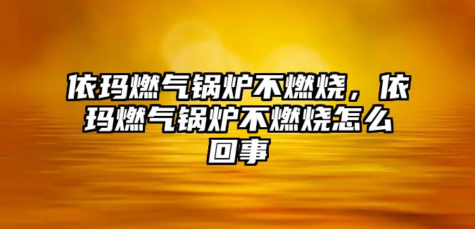 依瑪燃?xì)忮仩t不燃燒，依瑪燃?xì)忮仩t不燃燒怎么回事