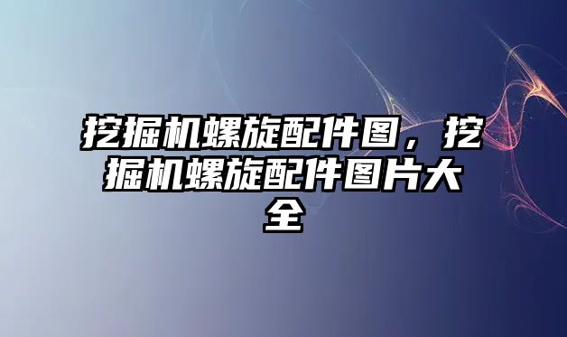 挖掘機螺旋配件圖，挖掘機螺旋配件圖片大全