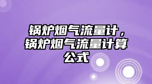 鍋爐煙氣流量計，鍋爐煙氣流量計算公式