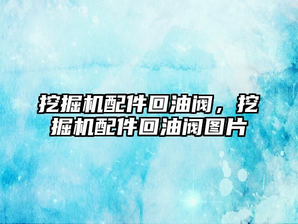 挖掘機配件回油閥，挖掘機配件回油閥圖片