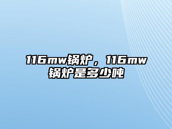 116mw鍋爐，116mw鍋爐是多少噸