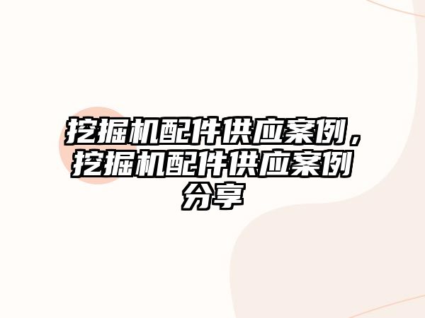 挖掘機配件供應案例，挖掘機配件供應案例分享