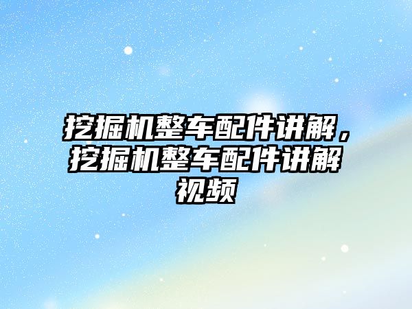 挖掘機整車配件講解，挖掘機整車配件講解視頻