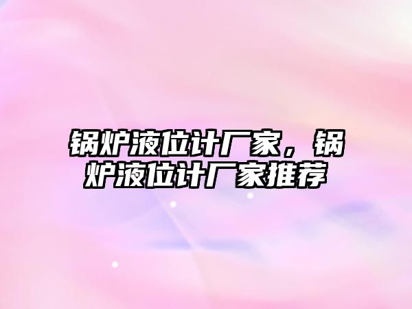 鍋爐液位計廠家，鍋爐液位計廠家推薦