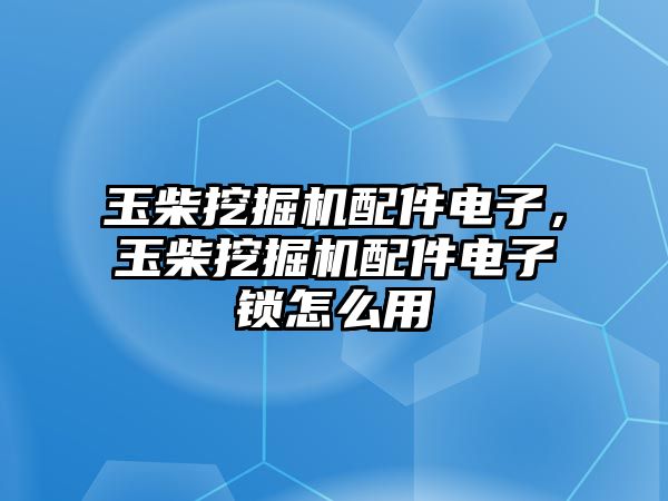 玉柴挖掘機配件電子，玉柴挖掘機配件電子鎖怎么用