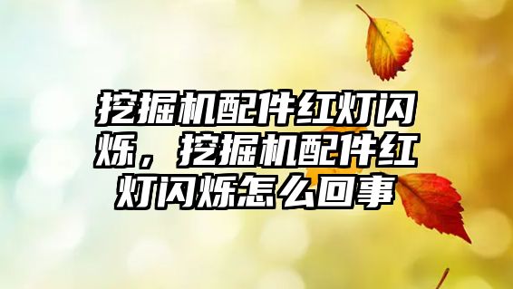 挖掘機配件紅燈閃爍，挖掘機配件紅燈閃爍怎么回事