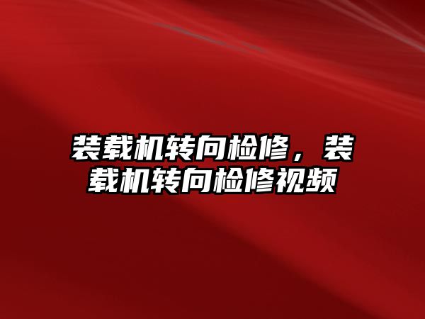 裝載機轉向檢修，裝載機轉向檢修視頻