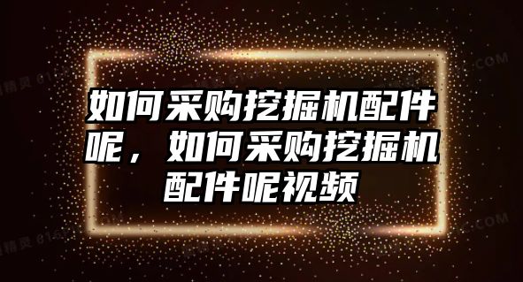 如何采購挖掘機配件呢，如何采購挖掘機配件呢視頻