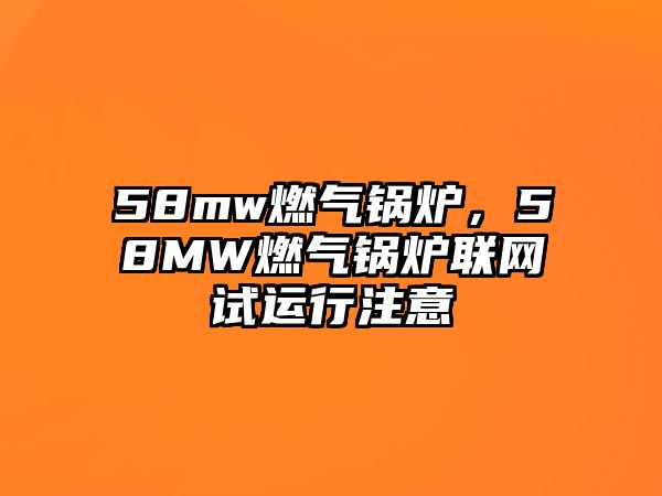 58mw燃?xì)忮仩t，58MW燃?xì)忮仩t聯(lián)網(wǎng)試運(yùn)行注意