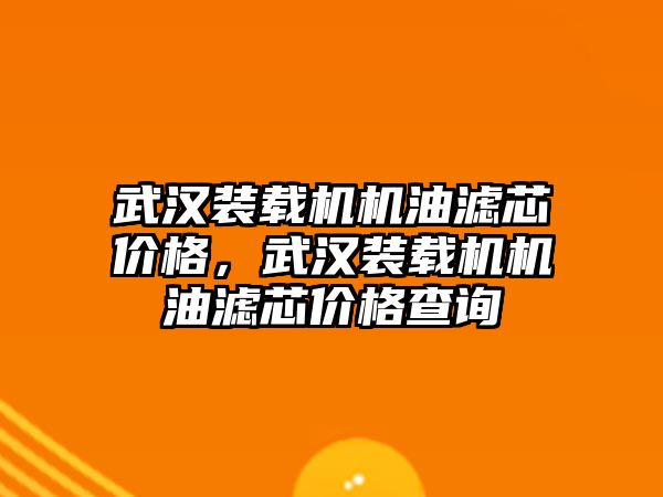 武漢裝載機機油濾芯價格，武漢裝載機機油濾芯價格查詢