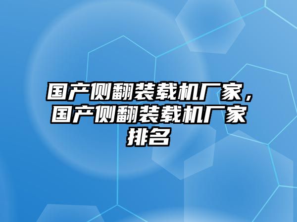 國產側翻裝載機廠家，國產側翻裝載機廠家排名