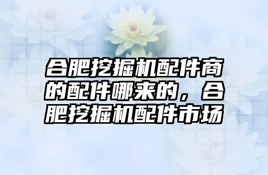 合肥挖掘機配件商的配件哪來的，合肥挖掘機配件市場