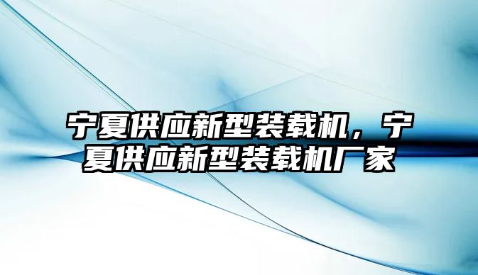 寧夏供應新型裝載機，寧夏供應新型裝載機廠家