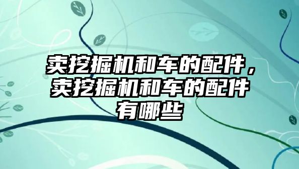 賣挖掘機和車的配件，賣挖掘機和車的配件有哪些