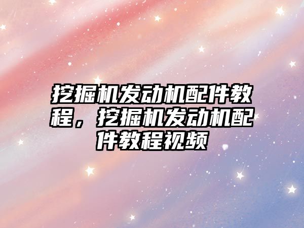 挖掘機發動機配件教程，挖掘機發動機配件教程視頻