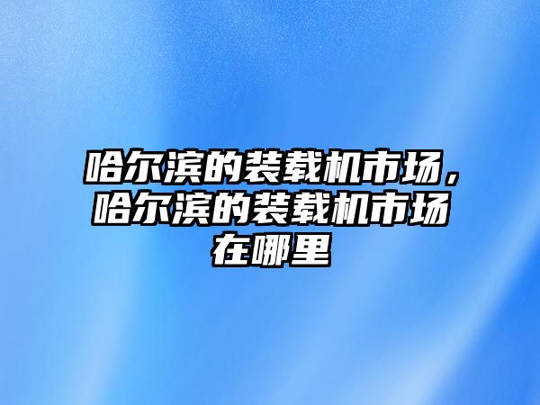 哈爾濱的裝載機(jī)市場(chǎng)，哈爾濱的裝載機(jī)市場(chǎng)在哪里