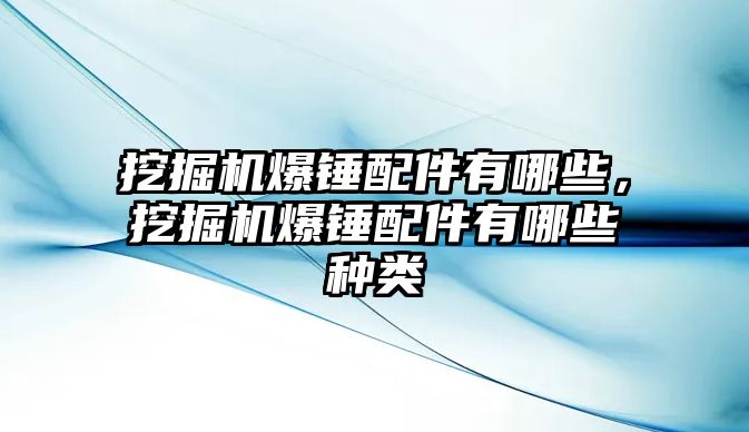 挖掘機爆錘配件有哪些，挖掘機爆錘配件有哪些種類