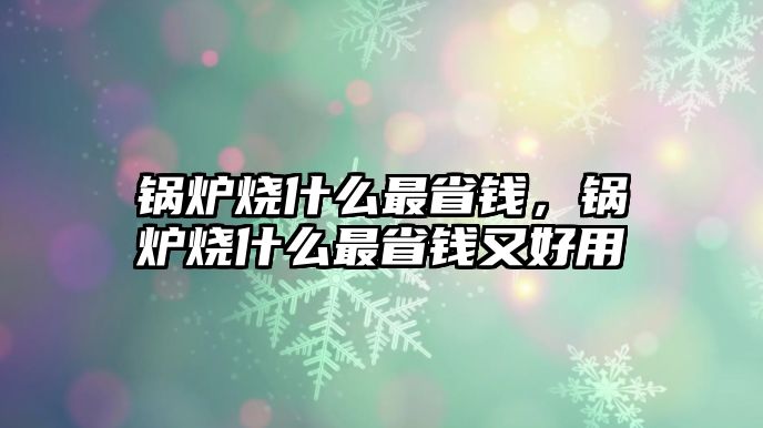 鍋爐燒什么最省錢，鍋爐燒什么最省錢又好用