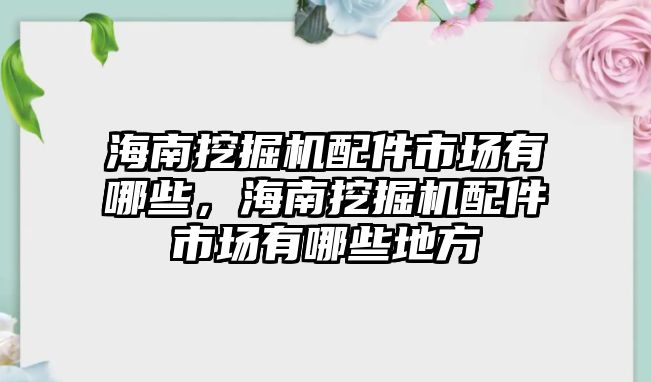 海南挖掘機配件市場有哪些，海南挖掘機配件市場有哪些地方