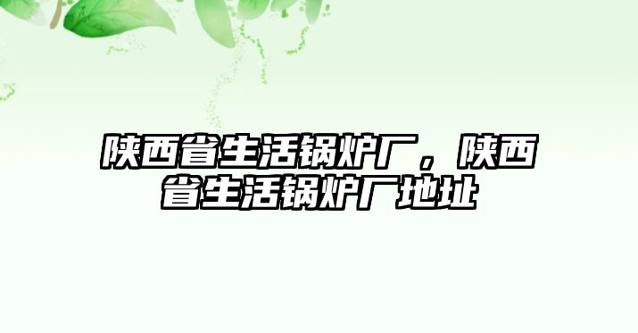 陜西省生活鍋爐廠，陜西省生活鍋爐廠地址