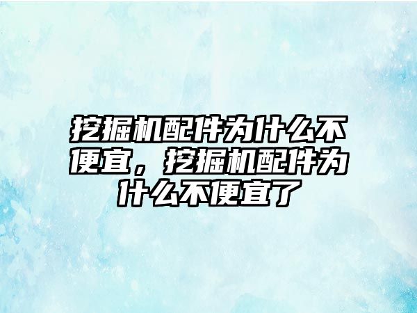 挖掘機配件為什么不便宜，挖掘機配件為什么不便宜了