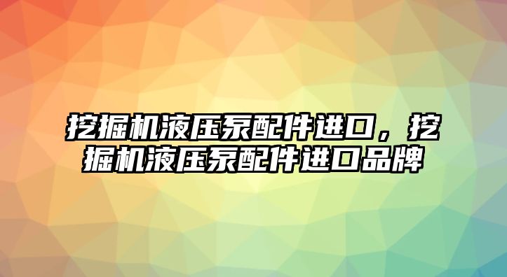 挖掘機液壓泵配件進口，挖掘機液壓泵配件進口品牌