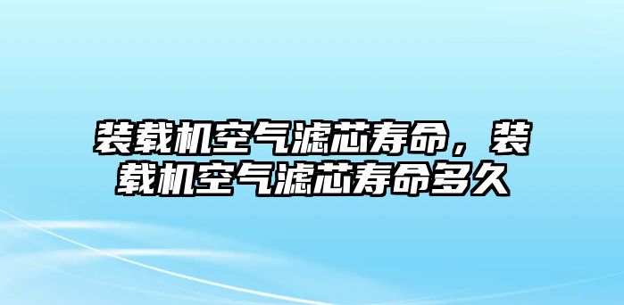 裝載機空氣濾芯壽命，裝載機空氣濾芯壽命多久