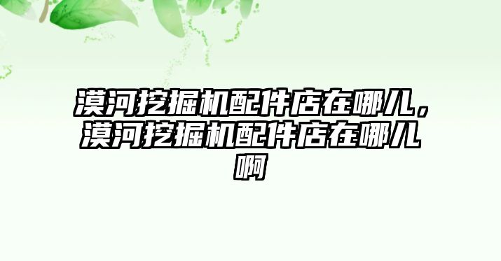 漠河挖掘機配件店在哪兒，漠河挖掘機配件店在哪兒啊