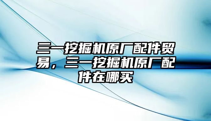 三一挖掘機原廠配件貿易，三一挖掘機原廠配件在哪買