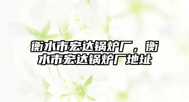 衡水市宏達鍋爐廠，衡水市宏達鍋爐廠地址