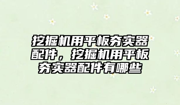 挖掘機用平板夯實器配件，挖掘機用平板夯實器配件有哪些