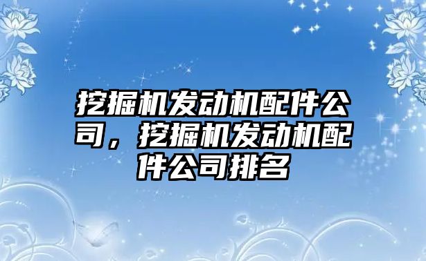 挖掘機發(fā)動機配件公司，挖掘機發(fā)動機配件公司排名