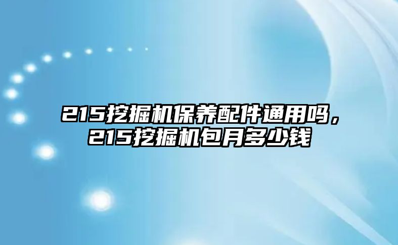 215挖掘機保養配件通用嗎，215挖掘機包月多少錢