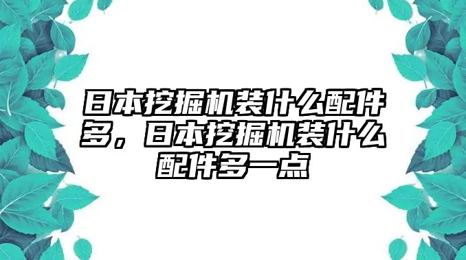 日本挖掘機裝什么配件多，日本挖掘機裝什么配件多一點