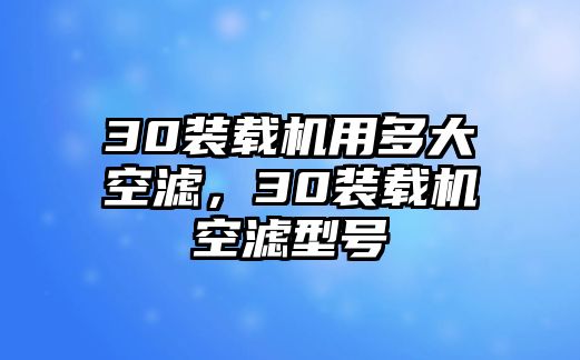 30裝載機用多大空濾，30裝載機空濾型號