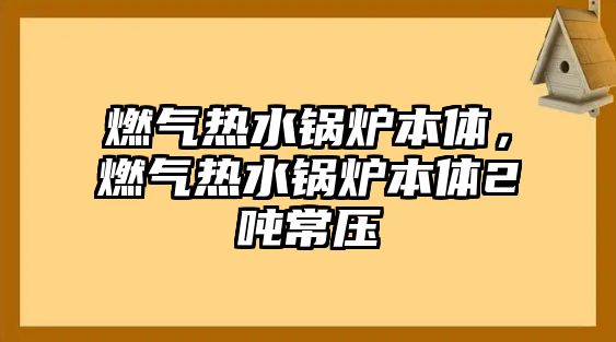 燃氣熱水鍋爐本體，燃氣熱水鍋爐本體2噸常壓